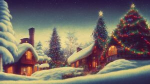ログハウスのクリスマス